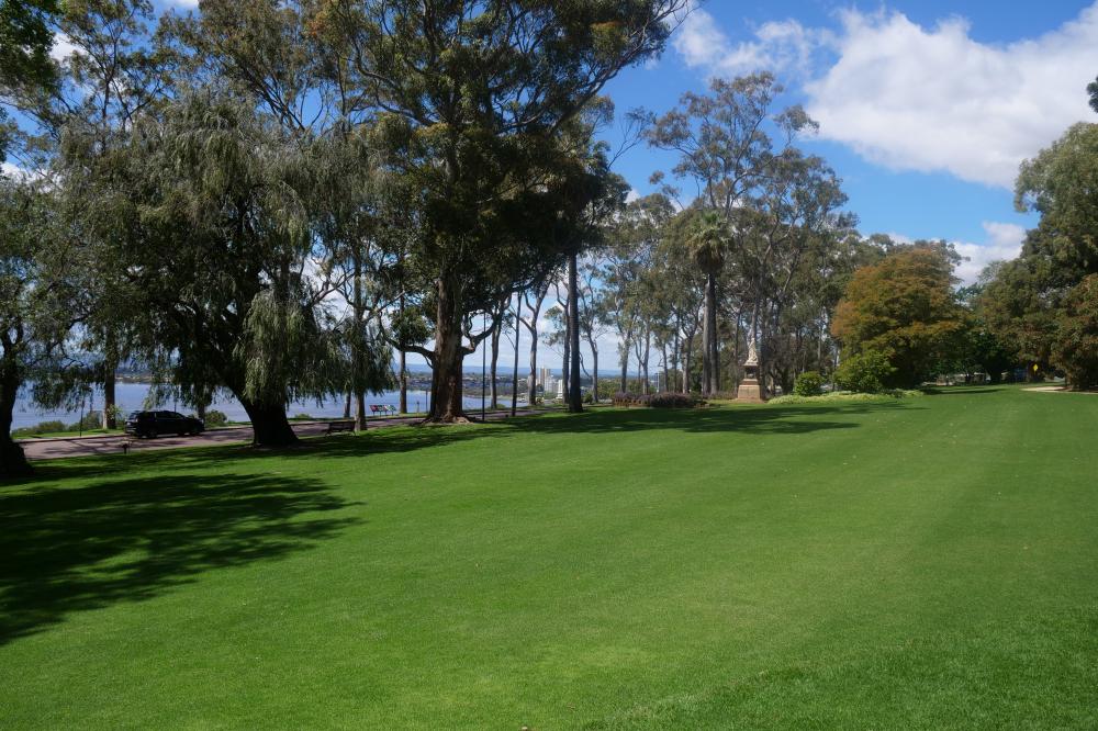 Victoria Lawn is located on Fraser Ave, next to the Queen Victoria statue, overlooking Perth city