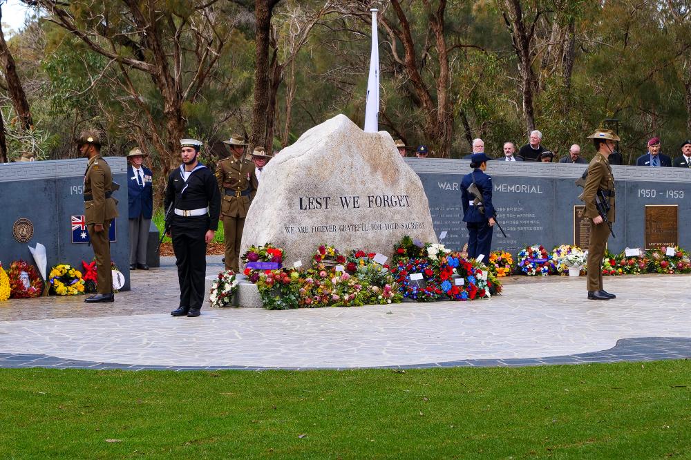 Unveiling ceremony of the new Korean War Memorial.