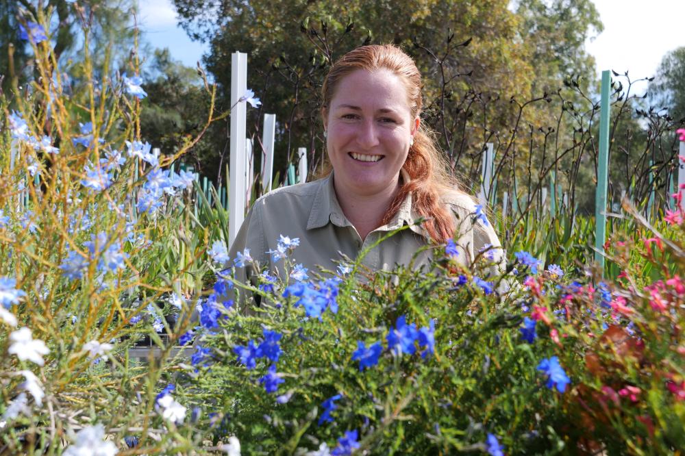 Horticulturist Shannon Murphy in the Nursery