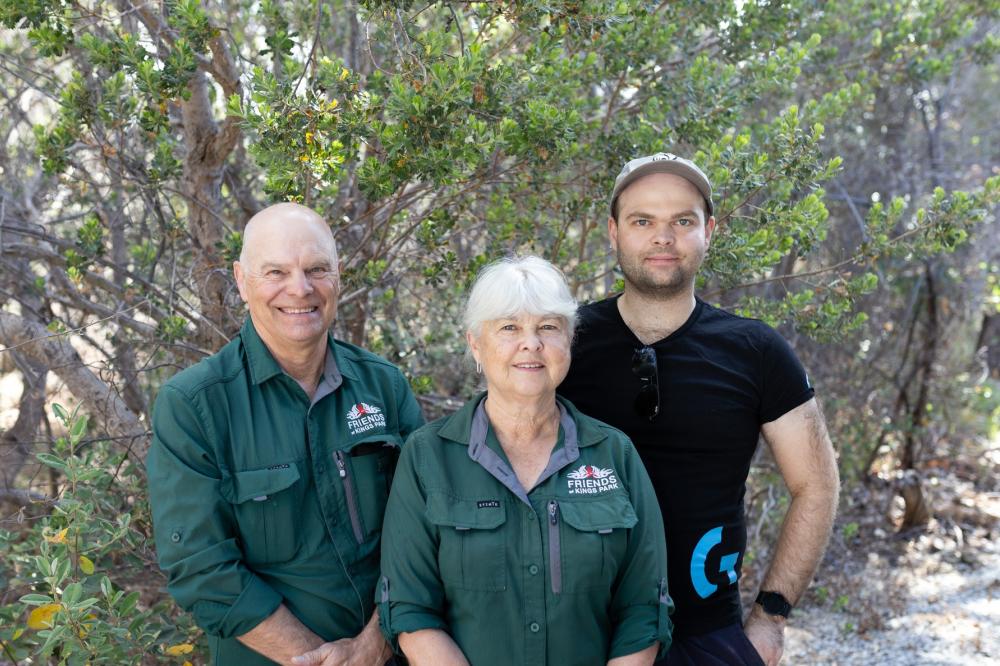 Ian, Joanne and Sam from Friends of Kings Park's Bushland Carers