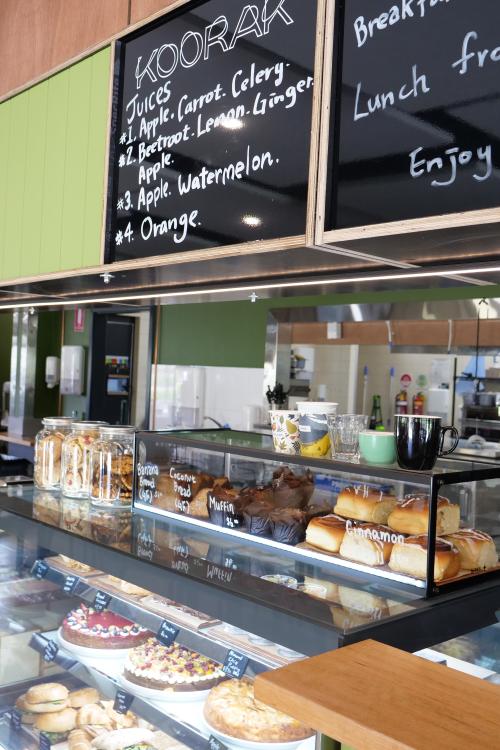 Food cabinets in Koorak Cafe.