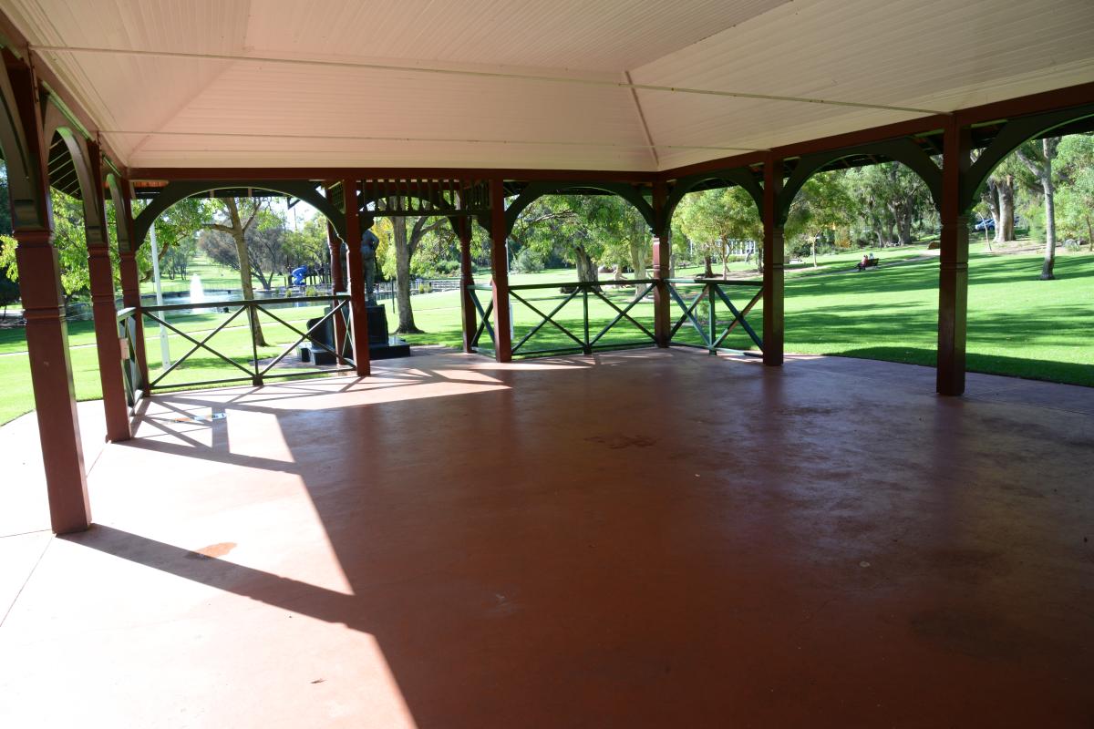 Vietnam Memorial Pavilion is a mid-sized pavilion located at May Drive Parkland, surrounded by lawn.