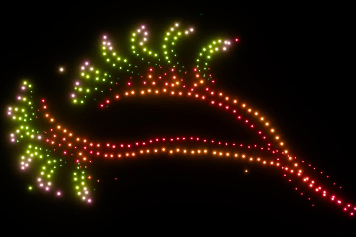 Kangaroo paw made of drones
