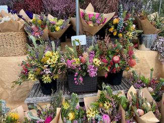Native flower bouquet display.