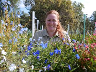Horticulturist Shannon Murphy in the Nursery