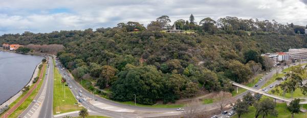View of Mount Eliza escarpment from the air.